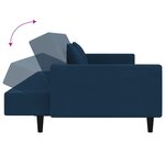 vidaXL Canapé-lit à 2 places avec deux oreillers bleu velours