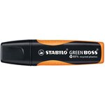 Surligneur green boss orange 83  à base de plastique recyclé x 10 stabilo