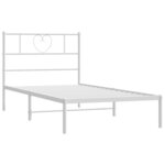 vidaXL Cadre de lit métal avec tête de lit blanc 90x200 cm