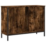vidaXL Armoire lavabo de salle de bain chêne fumé 80x30x60 cm