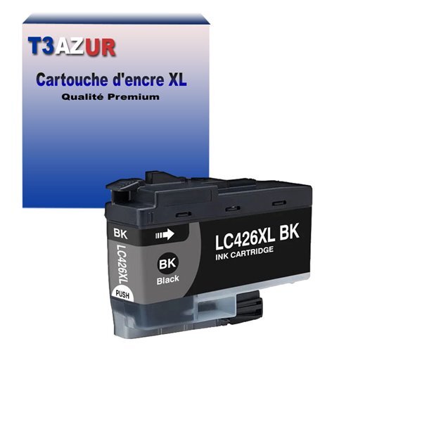 T3AZUR- Cartouche compatible avec Brother LC426 XL pour Brother MFC-J4535DW  MFC-J4540DW Noire