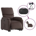 vidaXL Fauteuil inclinable électrique marron similicuir