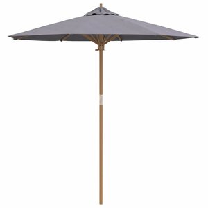 vidaXL Parasol de jardin Gris foncé Ø 270 x 260 cm Bambou