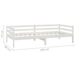 vidaXL Lit de repos avec matelas 90x200 cm Blanc Bois de pin massif