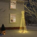 vidaXL Arbre de Noël cône Blanc chaud 108 LED 70x180 cm