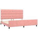 vidaXL Cadre de lit avec tête de lit Rose 200x200 cm Velours