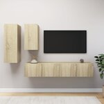 vidaXL Ensemble de meubles TV 4 Pièces Chêne sonoma Bois d'ingénierie
