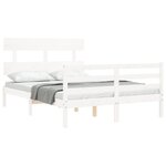 vidaXL Cadre de lit avec tête de lit blanc 120x200 cm bois massif