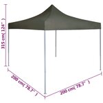 vidaXL Tente réception pliable professionnelle 2x2 m Acier Anthracite