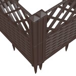 vidaXL Jardinière avec piquets marron 43 5x43 5x43 5 cm PP