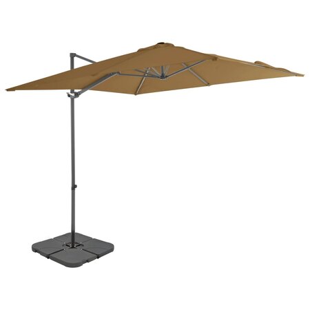 vidaXL Parasol avec base portable Taupe