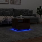 vidaXL Table basse avec lumières LED chêne marron 50x49x40 cm