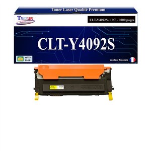 T3AZUR - Toner compatible avec Samsung CLT-Y4092S pour Samsung CLP-310 CLP-310N CLP-315 CLP-315W - Jaune