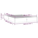 vidaXL Cadre de lit blanc bois massif 200x200 cm