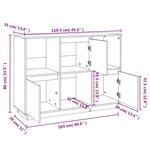 vidaXL Buffet Blanc 110 5x35x80 cm Bois massif de pin