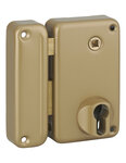 THIRARD - Boitier de serrure verticale en applique double entrée à fouillot pour entrée  droite  axe 45mm  75x130mm  or