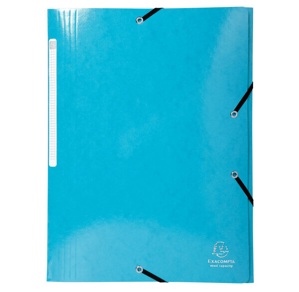 Chemise à élastique 3 Rabats IDERAMA Maxi Capacité Carte Bleu Clair EXACOMPTA