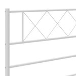 vidaXL Cadre de lit métal avec tête de lit/pied de lit blanc 90x190 cm