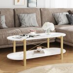 vidaXL Table basse Blanc 110x48x40 cm Bois d'ingénierie