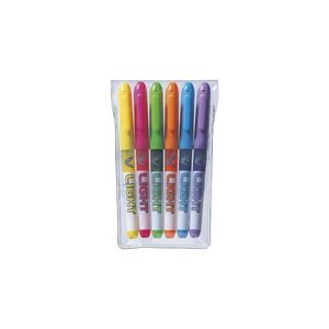 Etui de 6 Surligneurs de poche V-Light Pte biseautée Encre liquide Assortis PILOT