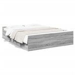 vidaXL Cadre de lit à tiroirs sonoma gris 150x200 cm bois d'ingénierie