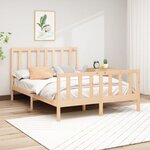 vidaXL Cadre de lit Bois de pin massif 120x200 cm
