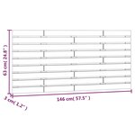 vidaXL Tête de lit murale Noir 146x3x63 cm Bois massif de pin