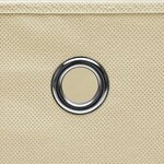 vidaXL Boîtes de rangement à couvercles 10 Pièces Crème 32x32x32 cm Tissu