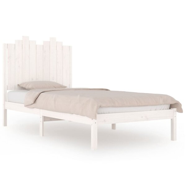 vidaXL Cadre de lit Blanc Bois de pin massif 100x200 cm