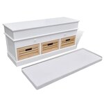 vidaXL Banc d'entrée et de rangement avec coussin 2 tiroirs Blanc