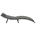 vidaXL Chaise longue pliable avec coussin Résine tressée Gris