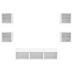 vidaXL Unités murales TV avec LED 7 Pièces blanc bois d'ingénierie