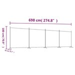 vidaXL Cloison de séparation 4 panneaux Blanc 698x180 cm Tissu