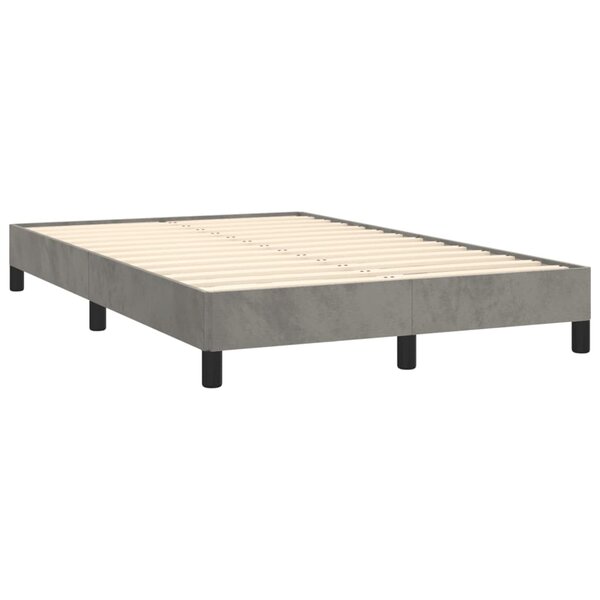 vidaXL Cadre de lit gris clair 120x190 cm velours