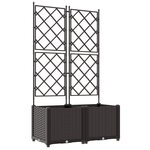 vidaXL Jardinière avec treillis 2 Pièces Marron 80x40x143 cm