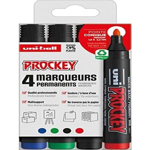 Marqueur permanent prockey pm122/4 pf étui de 4 uni-ball