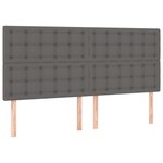 vidaXL Sommier à lattes de lit avec matelas Gris 200x200 cm Similicuir