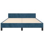 vidaXL Cadre de lit avec tête de lit Bleu foncé 140x190 cm Velours