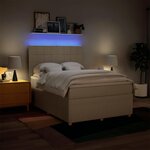 vidaXL Sommier à lattes de lit avec matelas Crème 160x200 cm Tissu