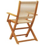 vidaXL Chaises de jardin pliantes lot de 4 beige bois d'acacia massif