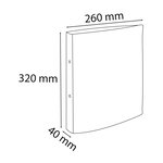 Classeur rembordé polypropylène 2 anneaux 30mm A4 Dos de 40 mm Bleu Foncé EXACOMPTA