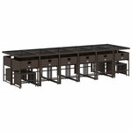 vidaXL Ensemble à manger de jardin et coussins 17 Pièces marron rotin