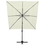 vidaXL Parasol de jardin à 4 niveaux avec mât en aluminium sable