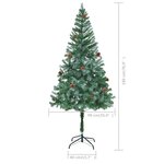 vidaXL Arbre de Noël artificiel pré-éclairé/boules pommes de pin 180cm