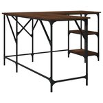 Bureau table poste de travail meuble d'ordinateur informatique étude chêne 139 x 139 x 75 cm bois d'ingénierie brun 02_0023610