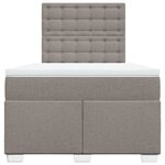 vidaXL Sommier à lattes de lit avec matelas Taupe 120x200 cm Tissu