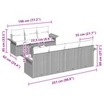 vidaXL Ensemble de Canapé de Jardin 8 Pièces avec Coussins Beige Poly Rotin