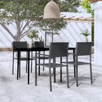 vidaXL Ensemble à manger de jardin 5 Pièces Noir