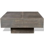 vidaXL Table basse carrée Marron foncé Bois massif de manguier