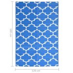 vidaXL Tapis d'extérieur Noir 120x180 cm PP
